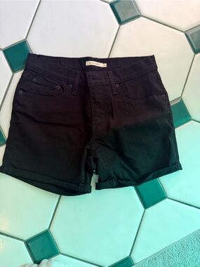 Levi's Black Cuffed Denim Shorts
